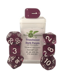 Dice Set (7) - Translucent Dark Purple w/ White - arch'd4
