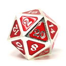 Metal d20 (1) - Mythica Platinum Ruby