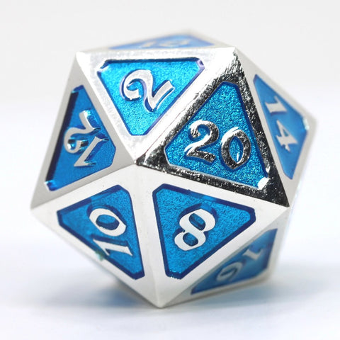 Picture of the Dice: Dire d20 - Mythica Platinum Aquamarine
