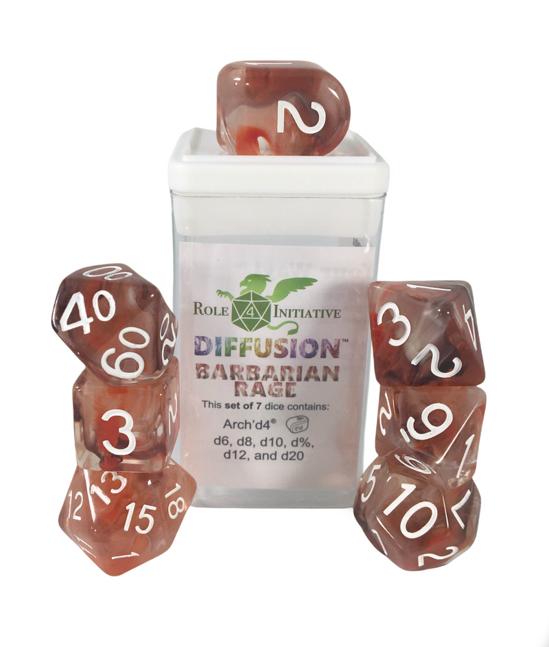 Dice Set (7) - Diffusion Barbarian Rage w/ Arch'd4