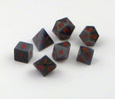 Gemstone Dice: Black Cat's Eye - 7pc Set (14mm)