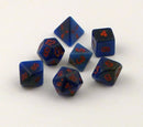 Gemstone Dice: Blue Cat's Eye - 7pc Set (14mm)