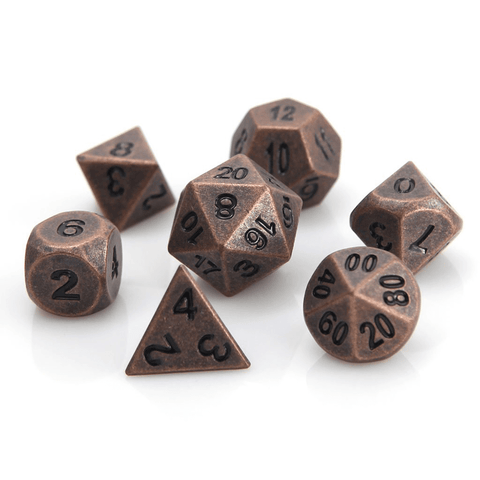 Metal RPG Dice Set (7) - Ancient Copper