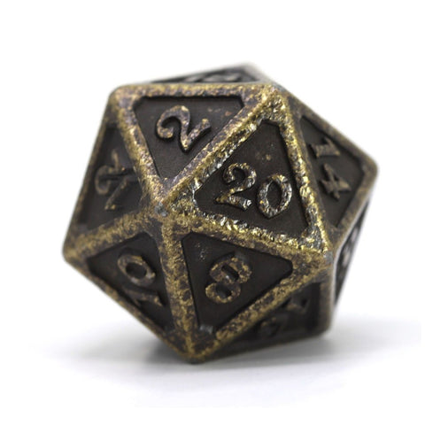 Picture of the Dice: Dire d20 - Mythica Dark Gold