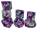 Dice Set (7) - Goblin Green w/ Arch'd4 and Symbols