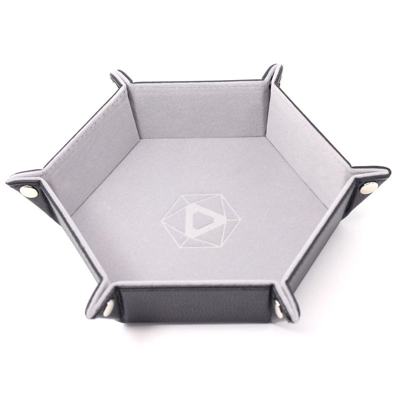 Picture of the Dice: Folding Dice Tray: Gray Hex
