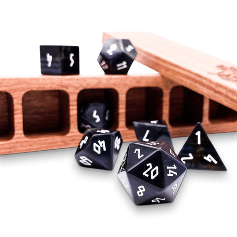 Gemstone Dice 7 Piece Set WS - Hawks Eye