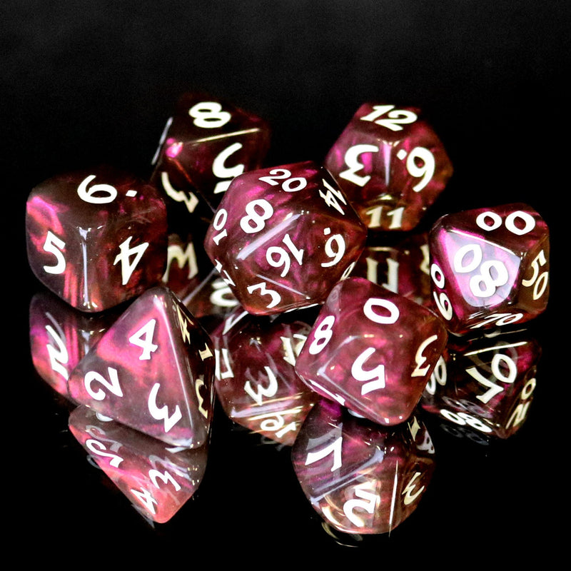 RPG Dice Set (7) - Elessia Moonstone Inkswell w/ White