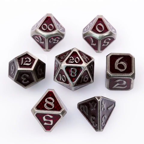 Metal RPG Dice Set (7) - Drakona Gemtooth - Tekalion