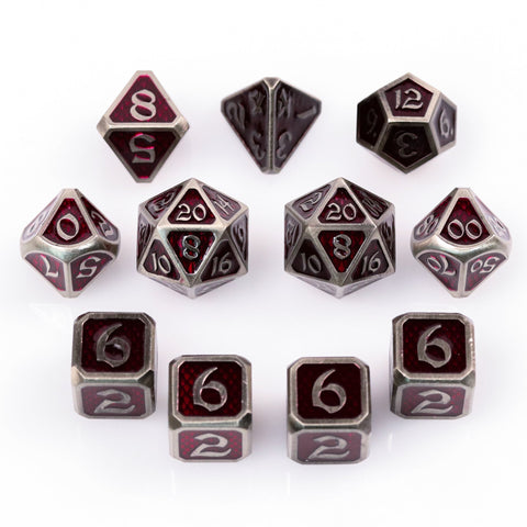 Metal RPG Dice Set (11) - Drakona Gemtooth - Tekalion