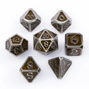 Metal RPG Dice Set (7) - Drakona Gemtooth - Diaphan