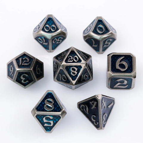 Metal RPG Dice Set (7) - Drakona Gemtooth - Batholain