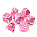 Metal RPG Dice Set (7) - Mythica Platinum Pink Sapphire