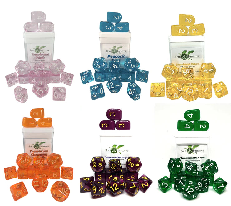 Dice Set (15) - Translucent Dark Purple - arch'd4