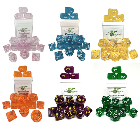 Dice Set (15) - Translucent Yellow - arch'd4