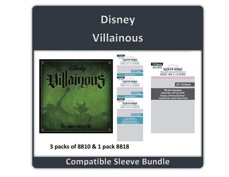 Disney Villainous Compatible Sleeve Bundle