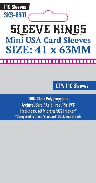 41mm x 63mm Mini USA Card Sleeves - Sleeve Kings (110)