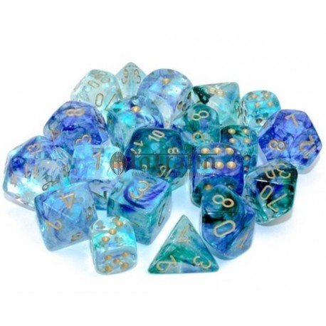 16mm D6 Dice Block (12) - Nebula Oceanic/Gold