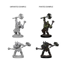 Picture of the Miniature: Half-Orc Barbarian (Male) - Wizkids Unpainted Deep Cuts