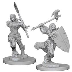 Picture of the Miniature: Half-Orc Barbarian (Female) (2) - Wizkids Unpainted Deep Cuts
