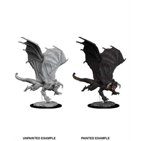 Picture of the Miniature: Dragon, Young Black Dragon - Wizkids Unpainted Deep Cuts
