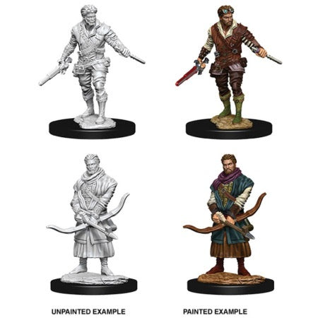 Picture of the Miniature: Human Rogue (Male) (2) - Wizkids Unpainted Deep Cuts