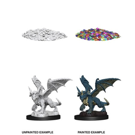 Picture of the Miniature: Dragon, Blue Dragon Wyrmling - Wizkids Unpainted Deep Cuts