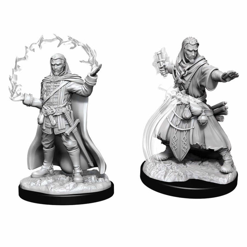 Picture of the Miniature: Human Wizard (Male) (2) - Wizkids Unpainted Deep Cuts