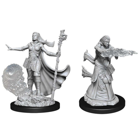 Picture of the Miniature: Human Wizard (Female) (2) - Wizkids Unpainted Deep Cuts