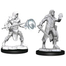 D&D Unpainted Minis: Human Multiclass Fighter and Wizard