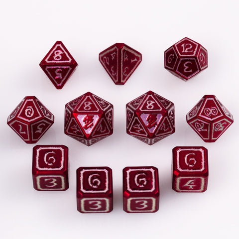 Metal RPG Dice Set (11) - Mages Guild Evocation