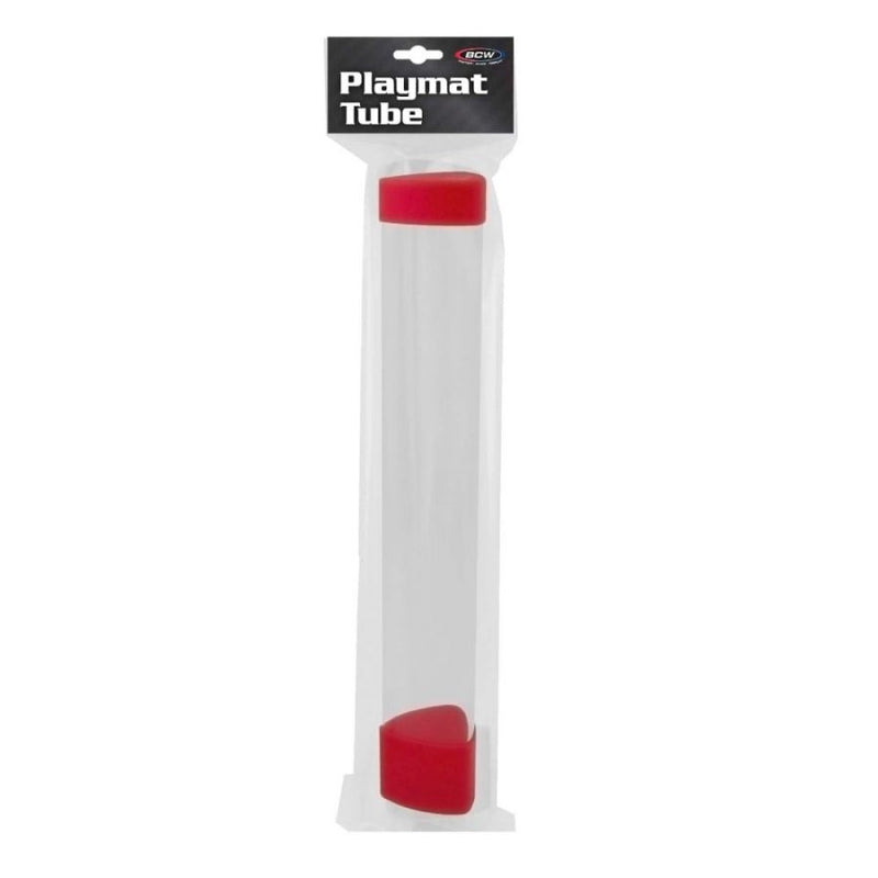 Clear Playmat Tube w/ Dice Cap - Red