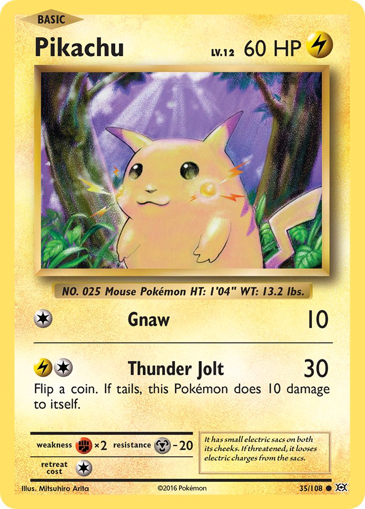 Pikachu (35/108) (Theme Deck Exclusive) (Cracked Ice Holo) [XY: Evolutions]