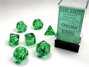 RPG Dice Set (7) - Translucent Green/White
