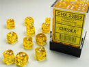 12mm D6 Dice Block (36) - Translucent Yellow/White
