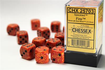 16mm D6 Dice Block (12) - Speckled Fire (CHX25703)