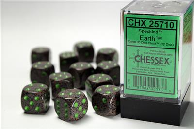 16mm D6 Dice Block (12) - Speckled Earth
