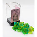RPG Dice Set (7) - Gemini Translucent Green-Teal/Yellow