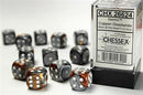 16mm D6 Dice Block (12) - Gemini Copper-Steel/White