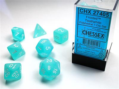 RPG Dice Set (7) - Frosted Teal w/ White (CHX27405)