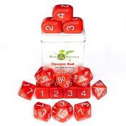 Dice Set (15) - Opaque red