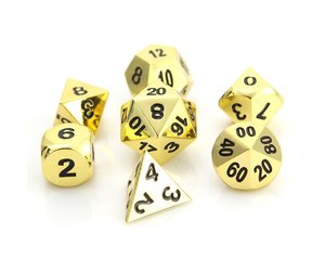 Metal RPG Dice Set (7) - Classic Shiny Gold