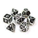 Metal RPG Dice Set (7) - Mythica Platinum Onyx