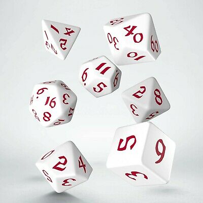 RPG Dice Set (7) - Runic White and Red