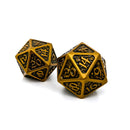Metal Dire d20 (1) - Drakona Eldric Electrum