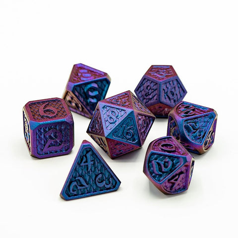 Metal RPG Dice Set (7) - Drakona Khaos Lunar Abyss