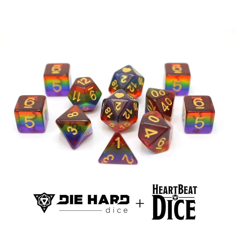 RPG Dice Set (11) - Translucent Rainbow Pride