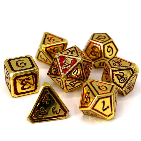 Metal RPG Dice Set (7) - Kings of Gilded Ruin