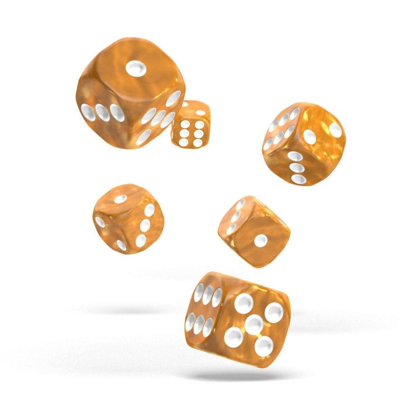 16mm D6 Dice Block (12) - Marble Orange