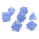 Gemstone Dice 7 Piece Set - Frosted Zircon Sapphire